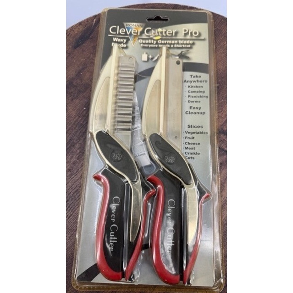 Ronan NEW Clever Cutter Pro 2-Pack Wavy & Straight Blade Food Scissors Kitchen
